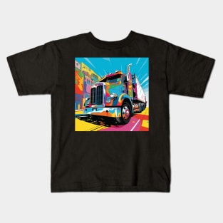 A Graphic Pop Art Drawing of a big American truck Kids T-Shirt